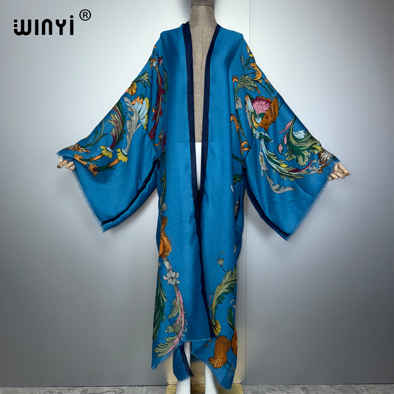 Cover Up Kaftan - WINYI África Vestido Maxi Kimono Boho,
