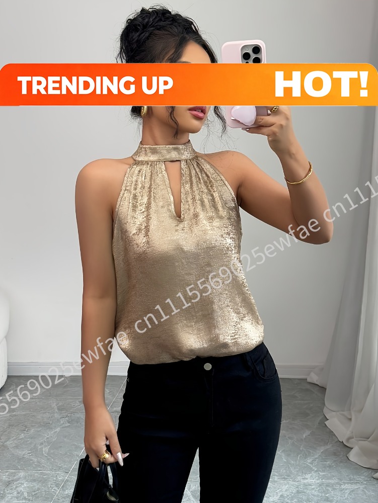 Blouse Off Shoulder - Blusa Feminina Dourada Champanhe Brilhante com