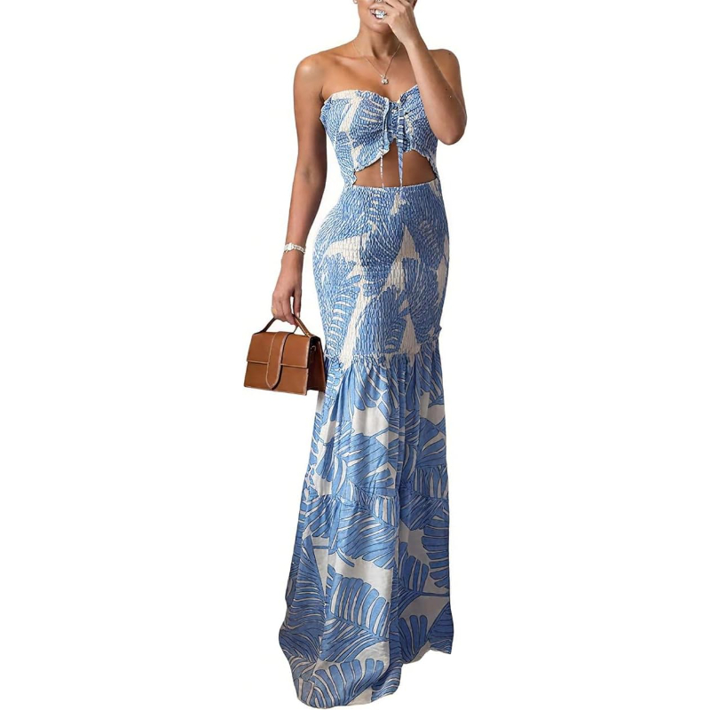 Maxi Dress Halter - Vestido Floral de Férias CHICME, Vestido
