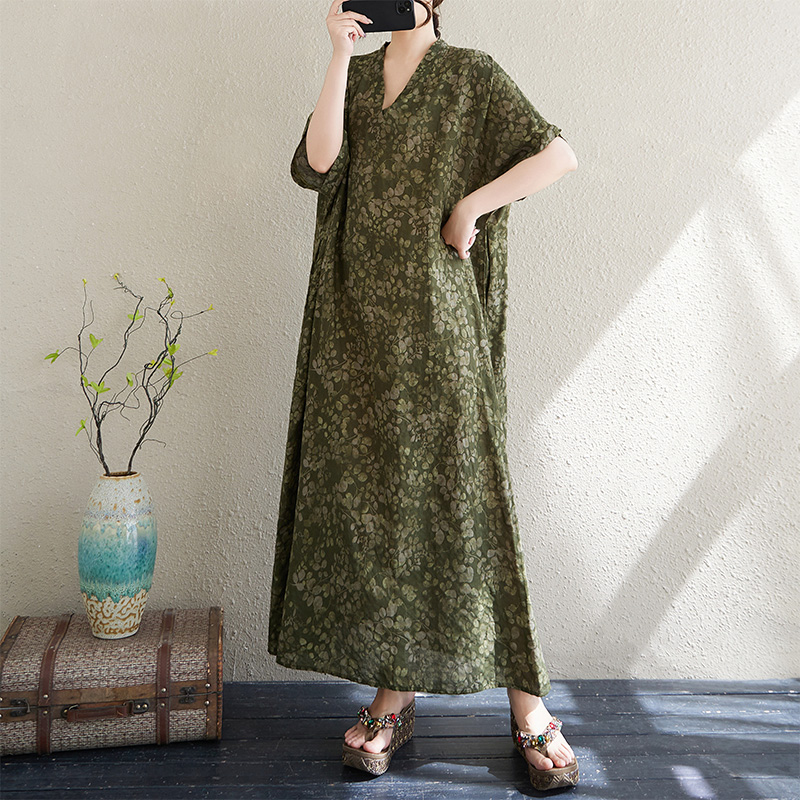 Vestido Feminino de Verão com  - Linen Dress Wrap avaliação e preço