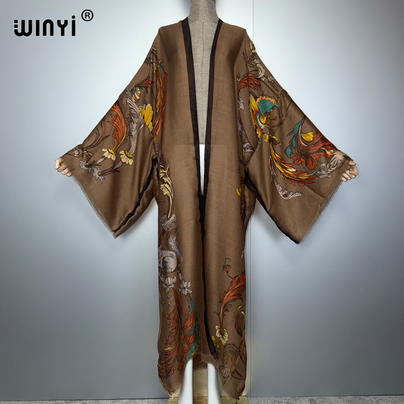 WINYI África Vestido Maxi Kimo - Cover Up Kaftan avaliação e preço