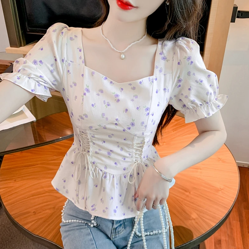 Blusas Vintage de Verão Estamp - Romper Floral Print avaliação e preço