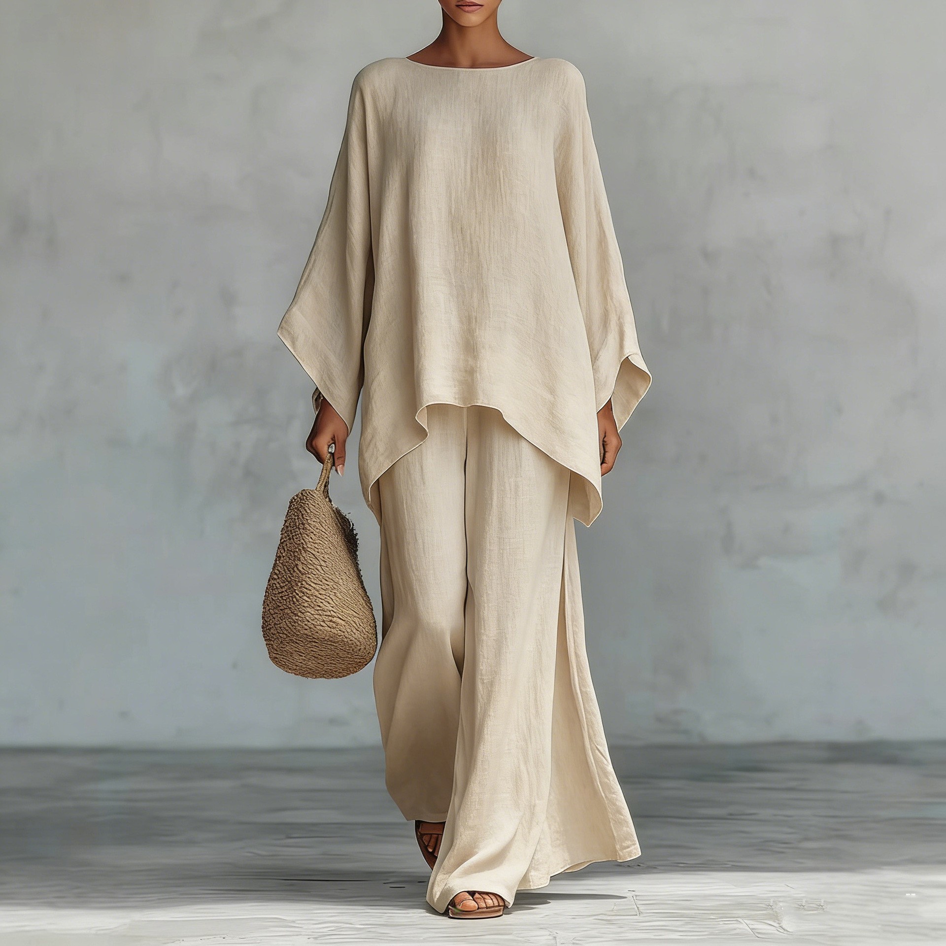 Novo Modelo Europeu e American - Linen Pant Wide avaliação e preço