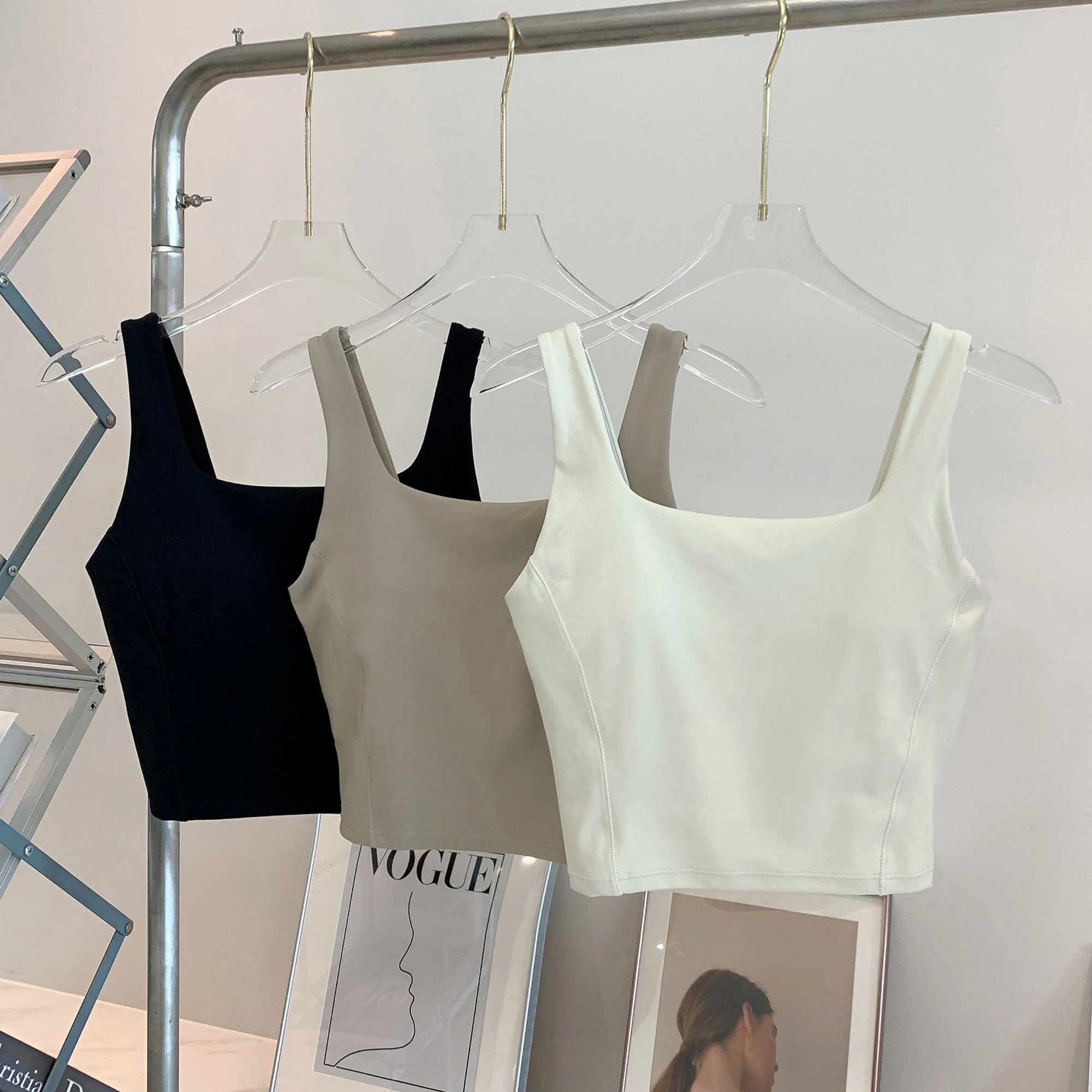 Sutiã de yoga feminino de alta - Crop Top Crochet avaliação e preço