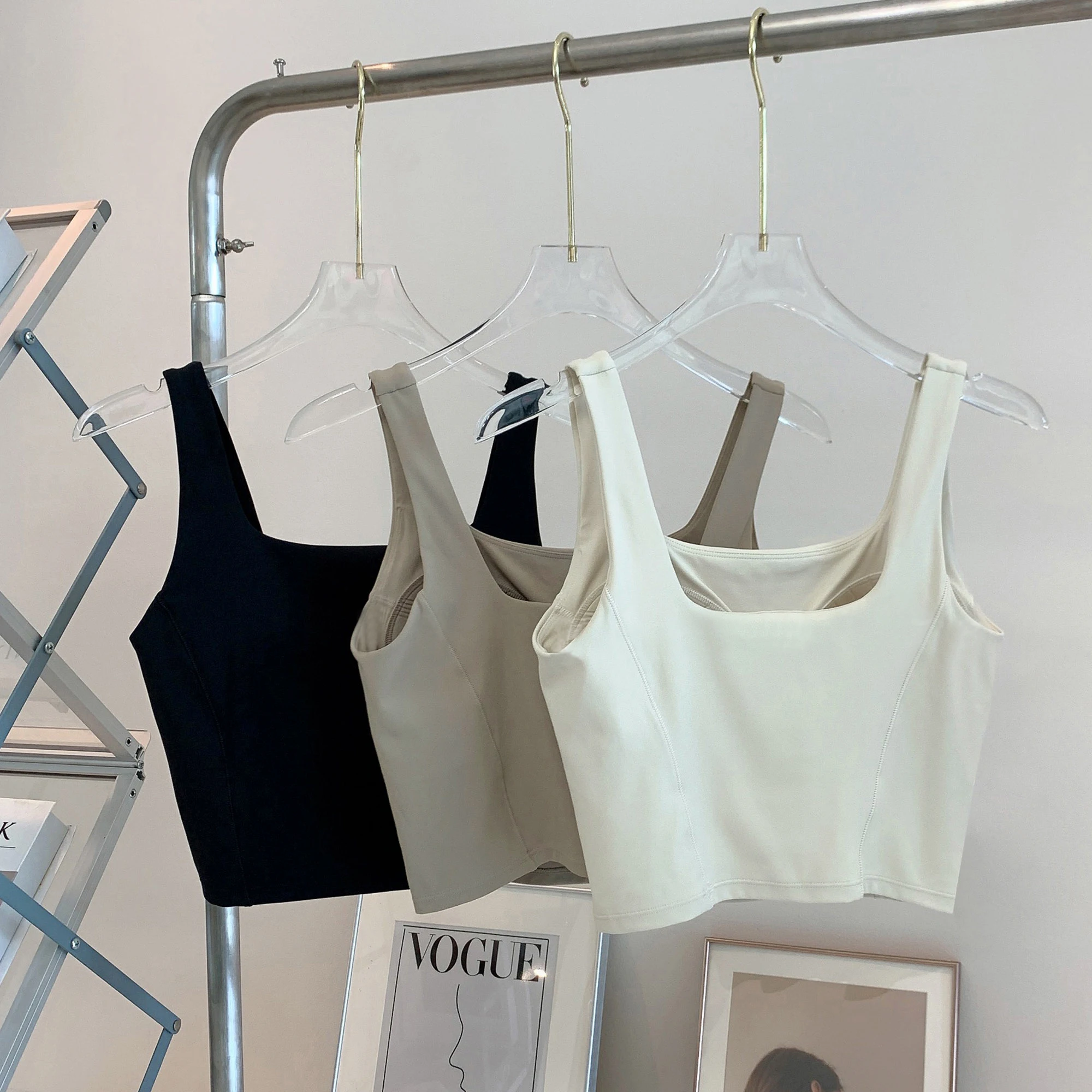 Sutiã de yoga feminino de alta - Crop Top Crochet avaliação e preço